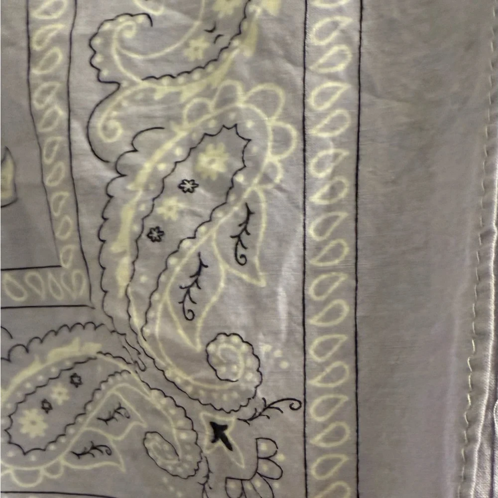 Yellow and Purple Paisley and Polka Dot Scarf